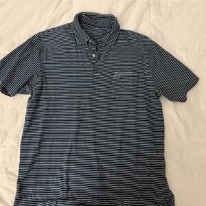 Vineyard Vines Navy and White Striped Polo Shirt